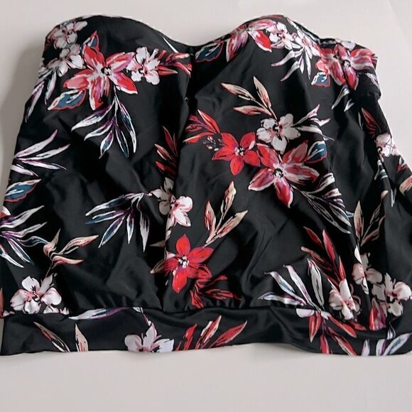 Bar III Tropical Escape Floral Print Bandeau Neck Tankini Top Multicolor… - Picture 6 of 15